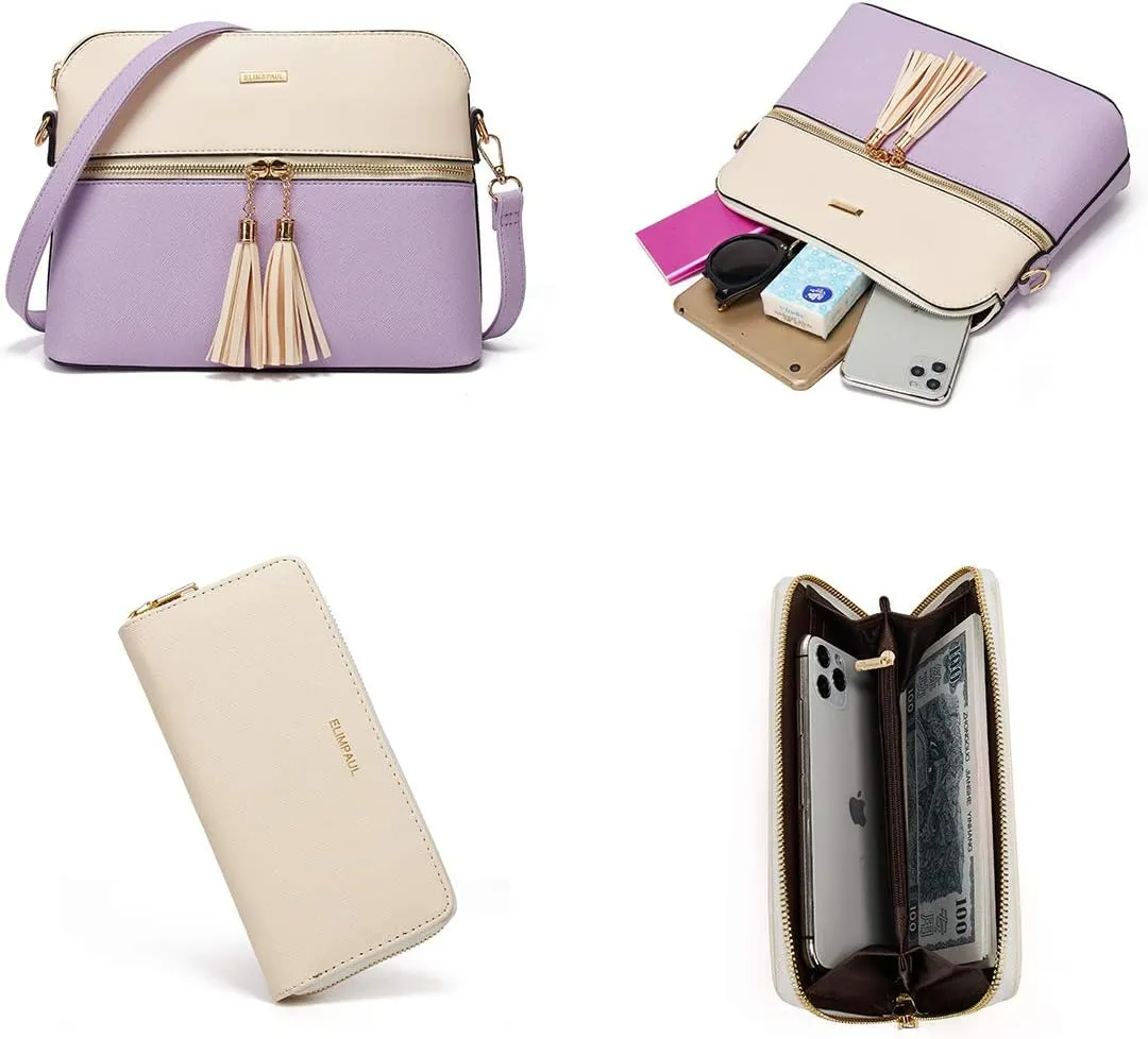 Women Fashion Handbags Wallet Tote Bag Shoulder Bag Top Handle Satchel Purse Set 4pcs