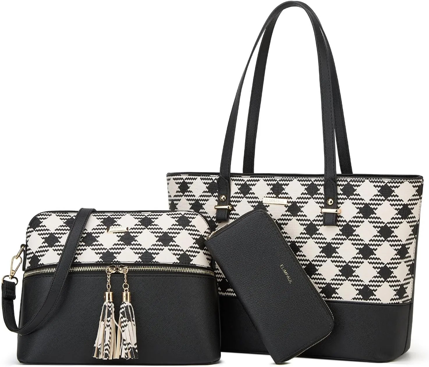 Women Fashion Handbags Wallet Tote Bag Shoulder Bag Top Handle Satchel Purse Set 4pcs
