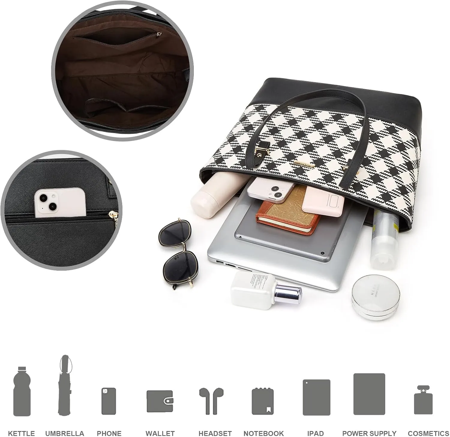 Women Fashion Handbags Wallet Tote Bag Shoulder Bag Top Handle Satchel Purse Set 4pcs