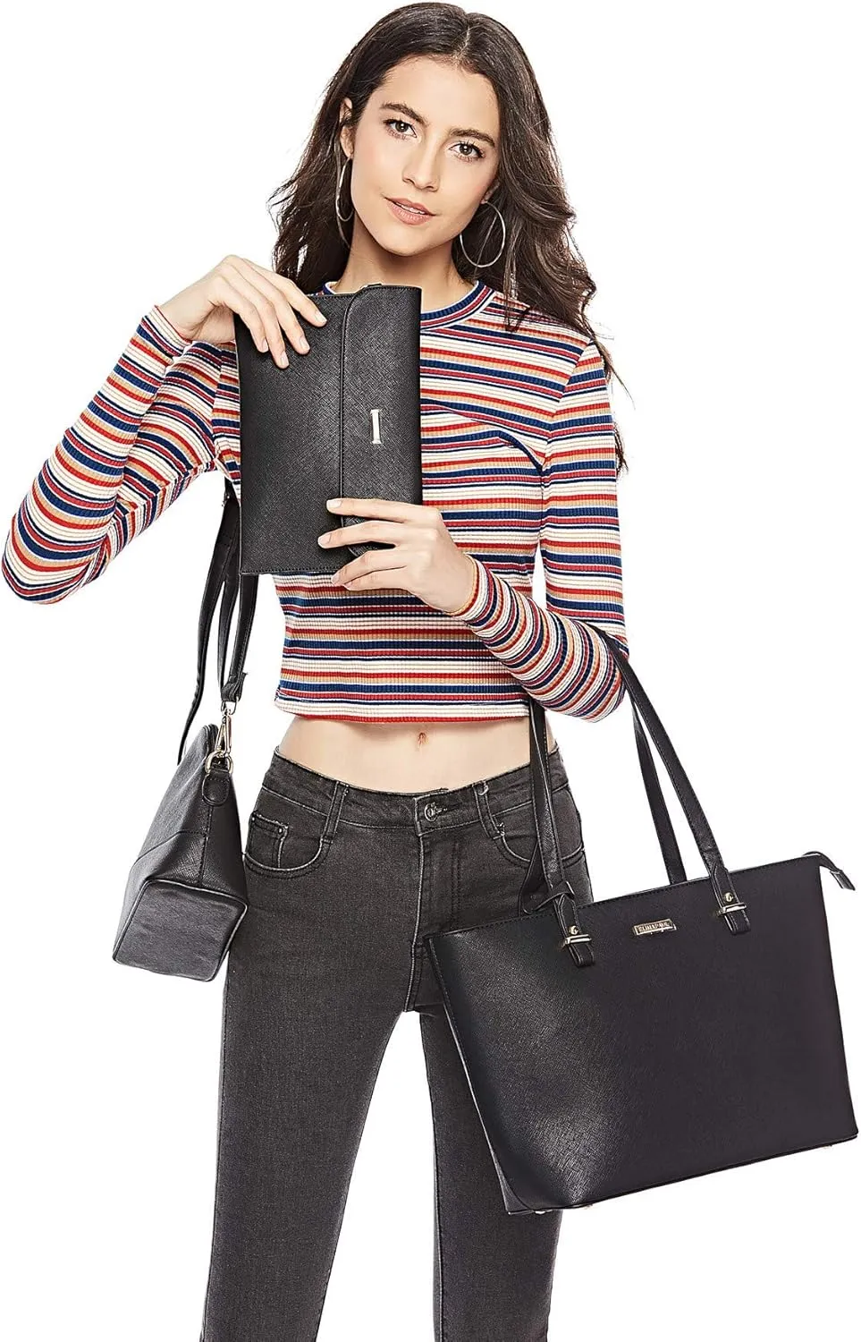 Women Fashion Handbags Wallet Tote Bag Shoulder Bag Top Handle Satchel Purse Set 4pcs