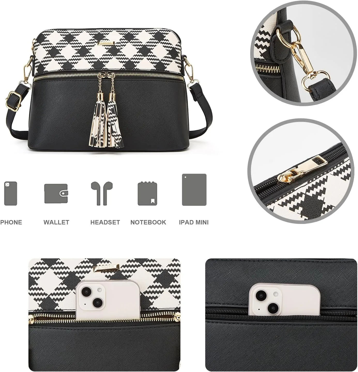 Women Fashion Handbags Wallet Tote Bag Shoulder Bag Top Handle Satchel Purse Set 4pcs