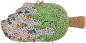 Women Ice Cream Shaped Evening Clutch Glitter Full Rhinestones Bag Girl Summer Dress Shoulder Bag