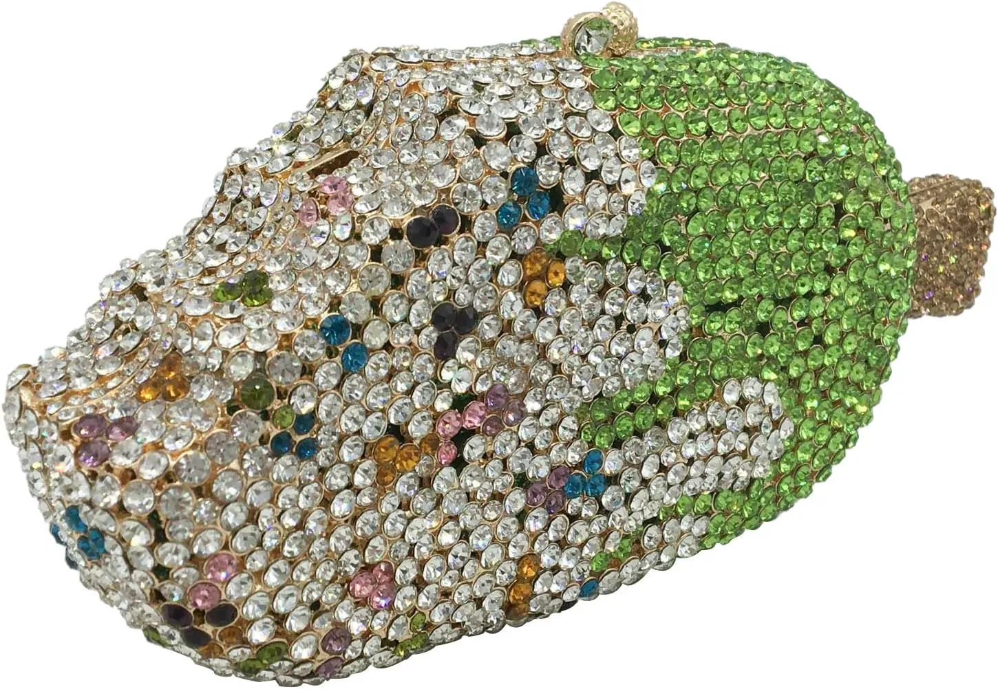Women Ice Cream Shaped Evening Clutch Glitter Full Rhinestones Bag Girl Summer Dress Shoulder Bag