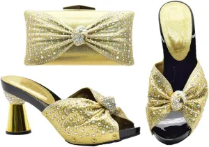 Women Italian Shoes Bags Set for Prom Party Summer Sandal Pumps
