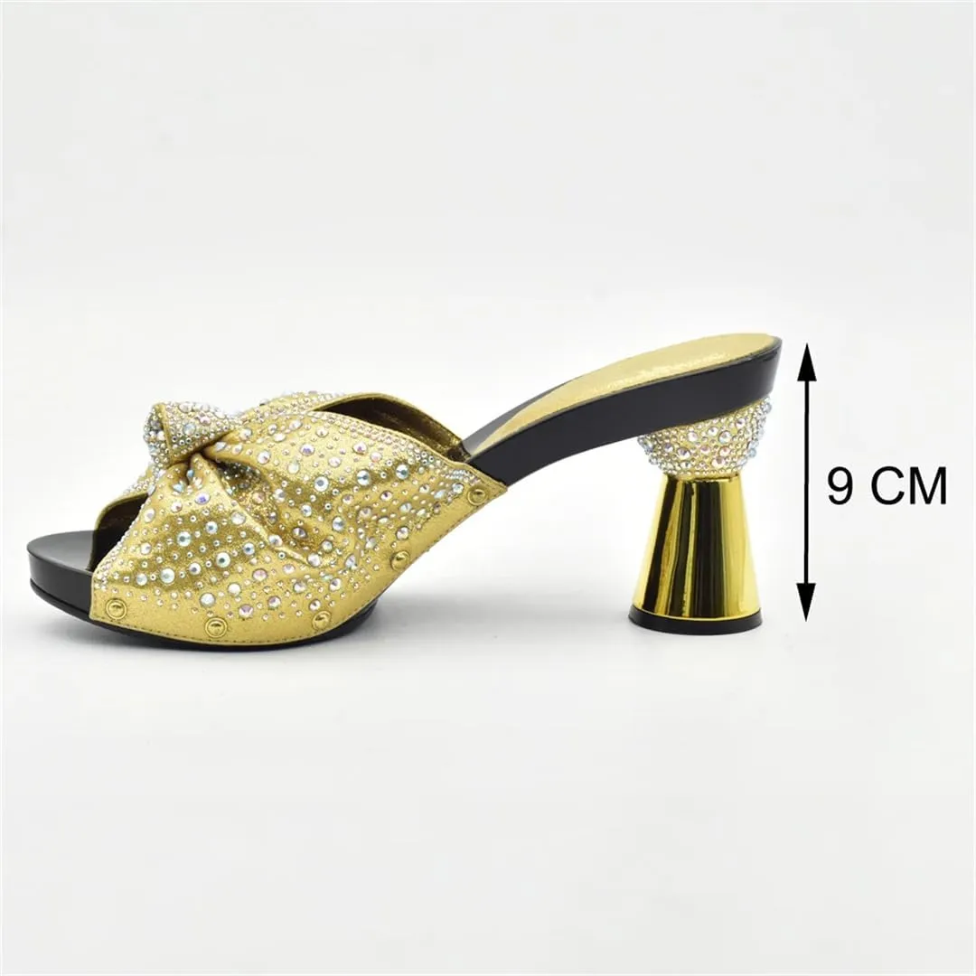 Women Italian Shoes Bags Set for Prom Party Summer Sandal Pumps