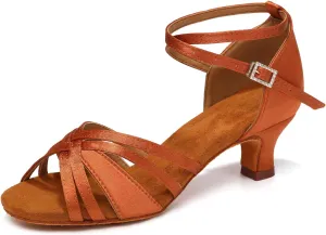 Women Latin Dance Shoes Open Toe Performance Salsa Bachata Professional Ballroom Dance Shoes,Model WZSP811-5cm Heel