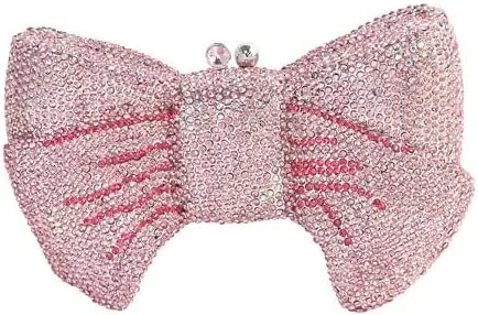 Women Luxury Bowknot Shaped Evening Clutch Sparkling Rhinestones Handbag for Banquet Wedding Party