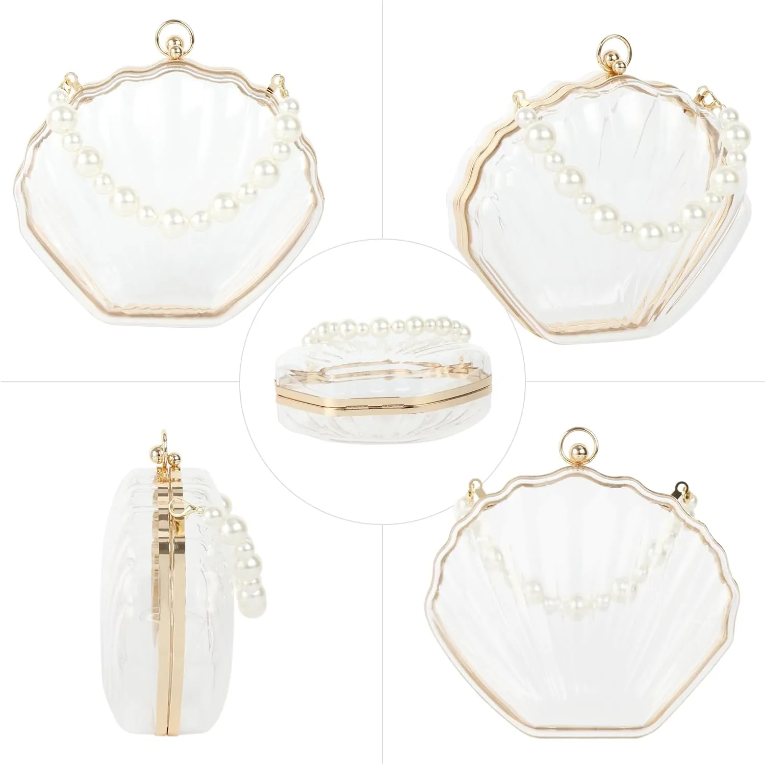 Women Mini Seashell Evening Clutch Top-Handle Bag Cross-body Bag