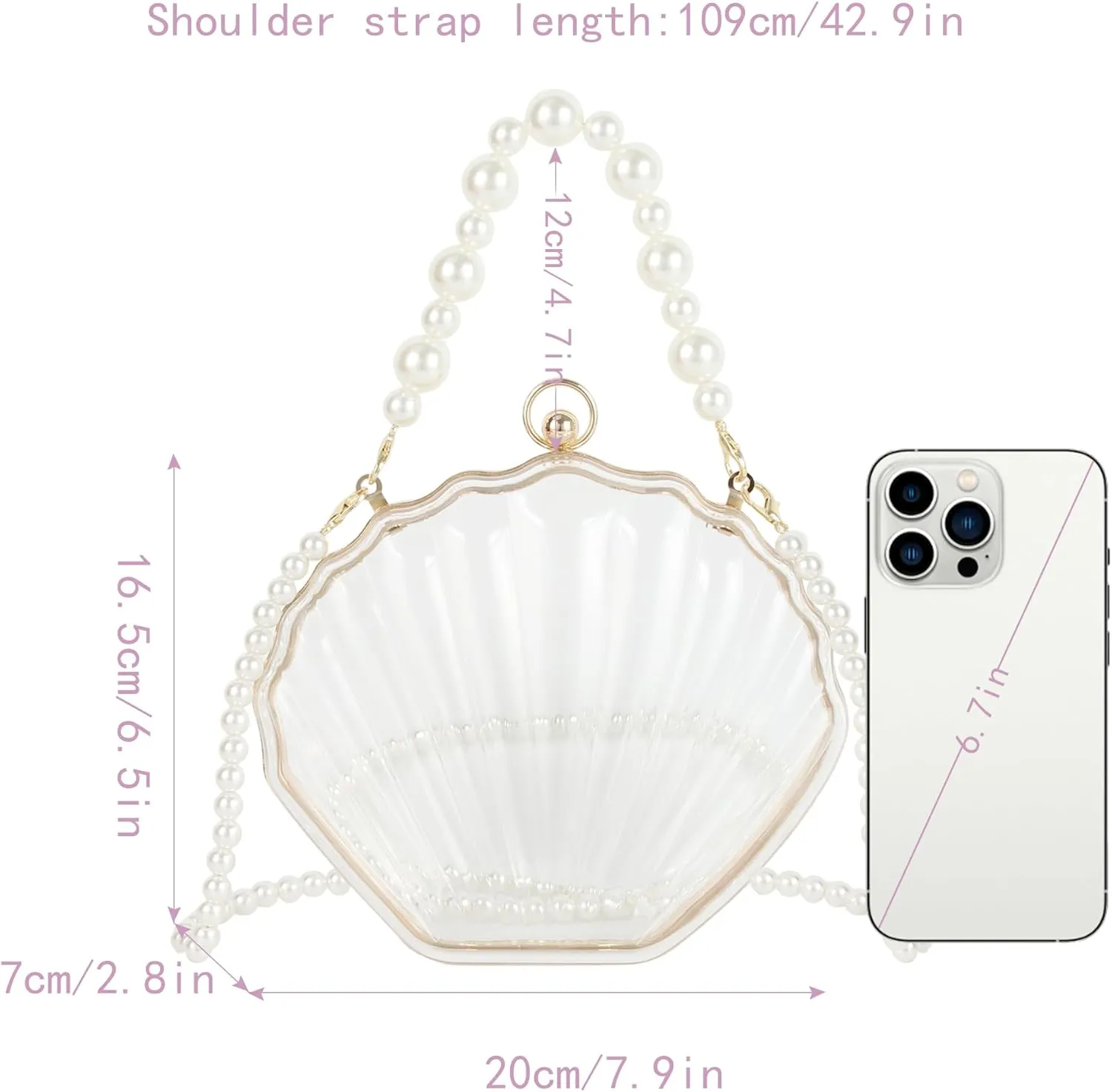 Women Mini Seashell Evening Clutch Top-Handle Bag Cross-body Bag