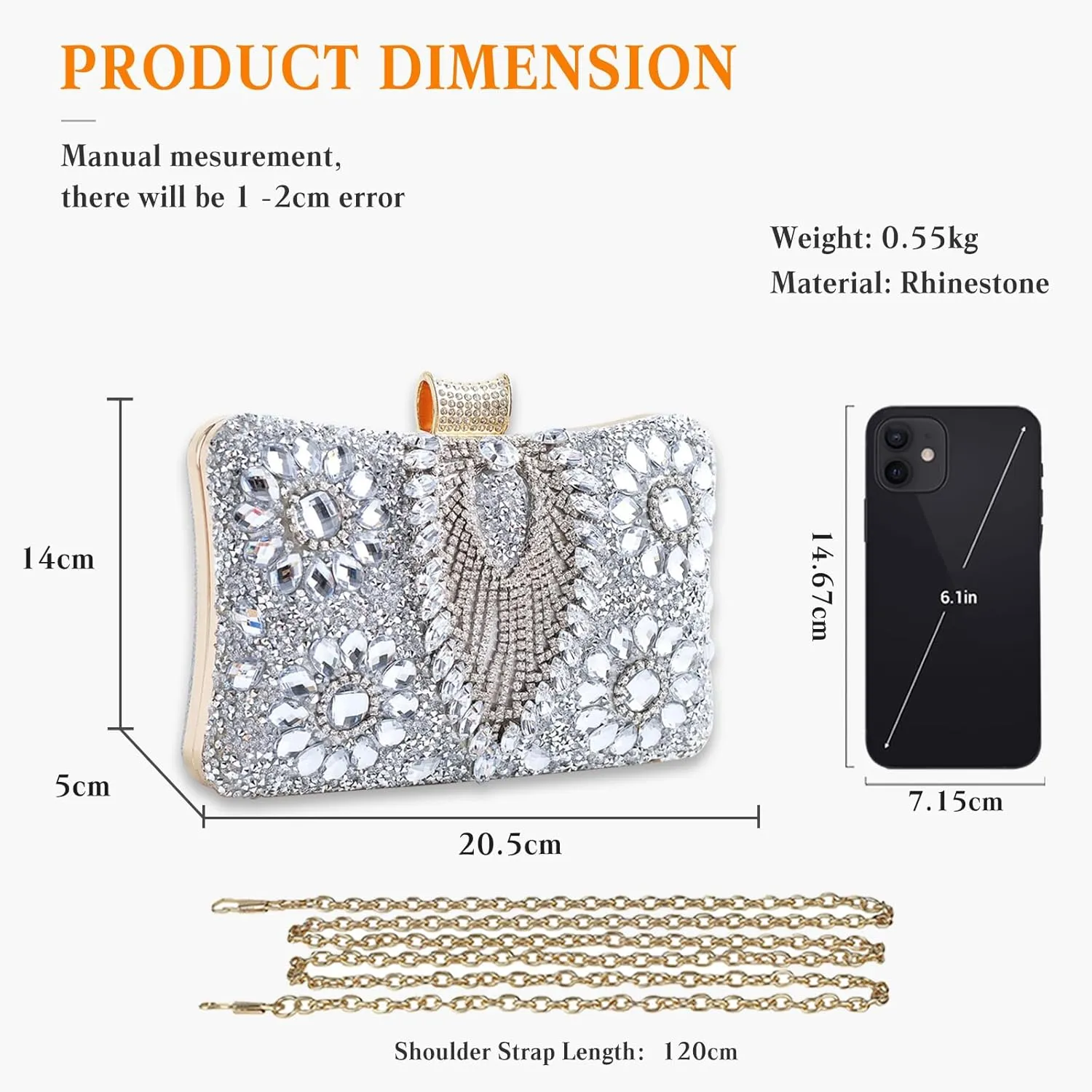 Women Rhinestone Evening Bag Multicolor Clutch Bag Bridal Wedding Purse Luxury Crystal Handbag Glitter Shoulder Bag