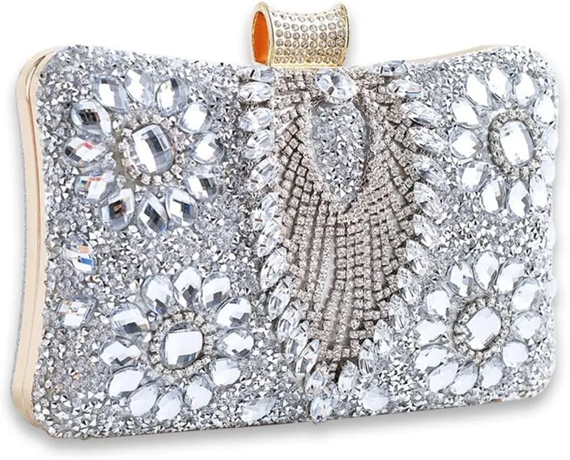 Women Rhinestone Evening Bag Multicolor Clutch Bag Bridal Wedding Purse Luxury Crystal Handbag Glitter Shoulder Bag