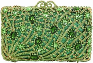 Women Sparkling Rhinestone Clutch Purse Seaweed Crystal Evening Bag Wedding Handbag Shoulder Bag for Prom Party