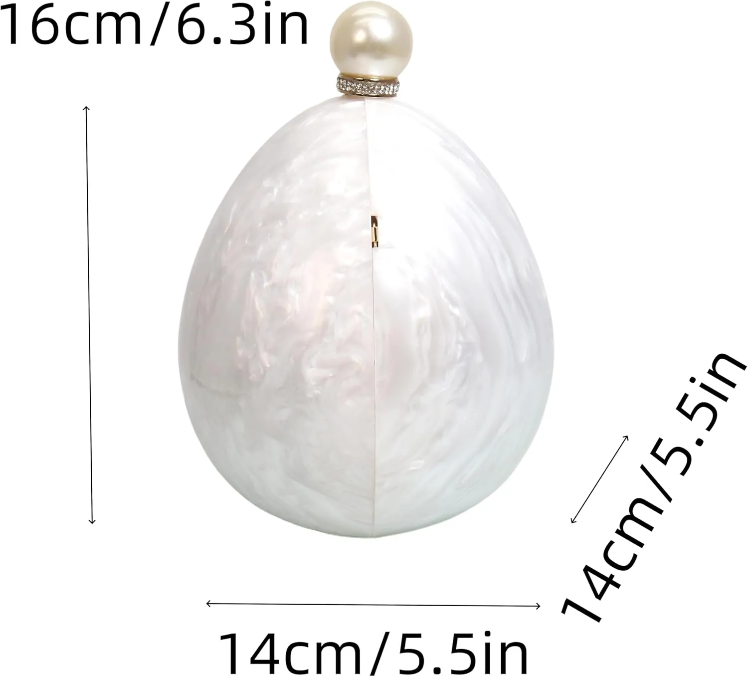 Women Trendy Acrylic Evening Clutch Glitter Marble Purse Banquet Party Prom Handbag with Pearl Chain