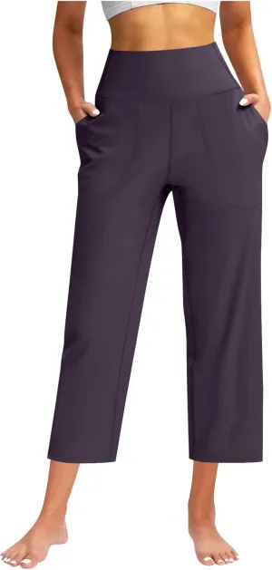 Women Yoga Capri Pants 2025 High Waist Solid Pant Wide Leg Workout Crop Summer Pants for Casual, Travel, Exercise