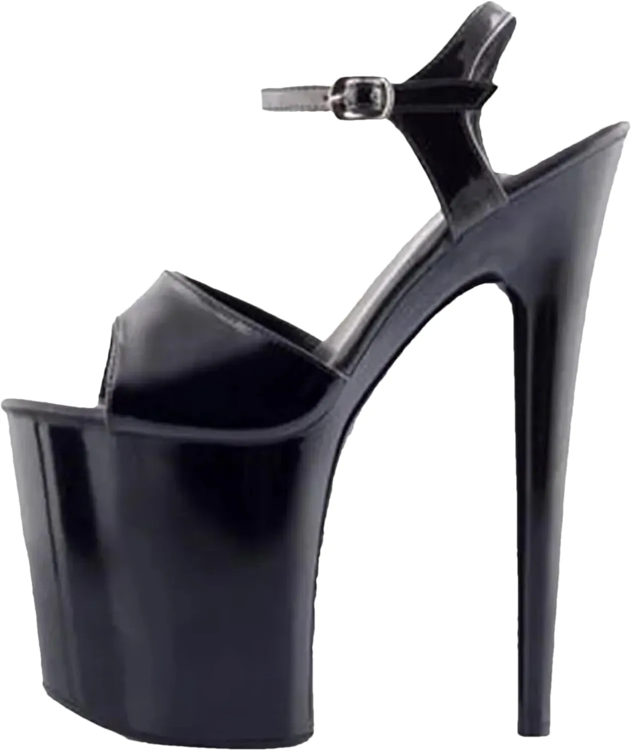 Women's 20cm Buckle Sandals - Paint Leather Crossdresser SM Shoes