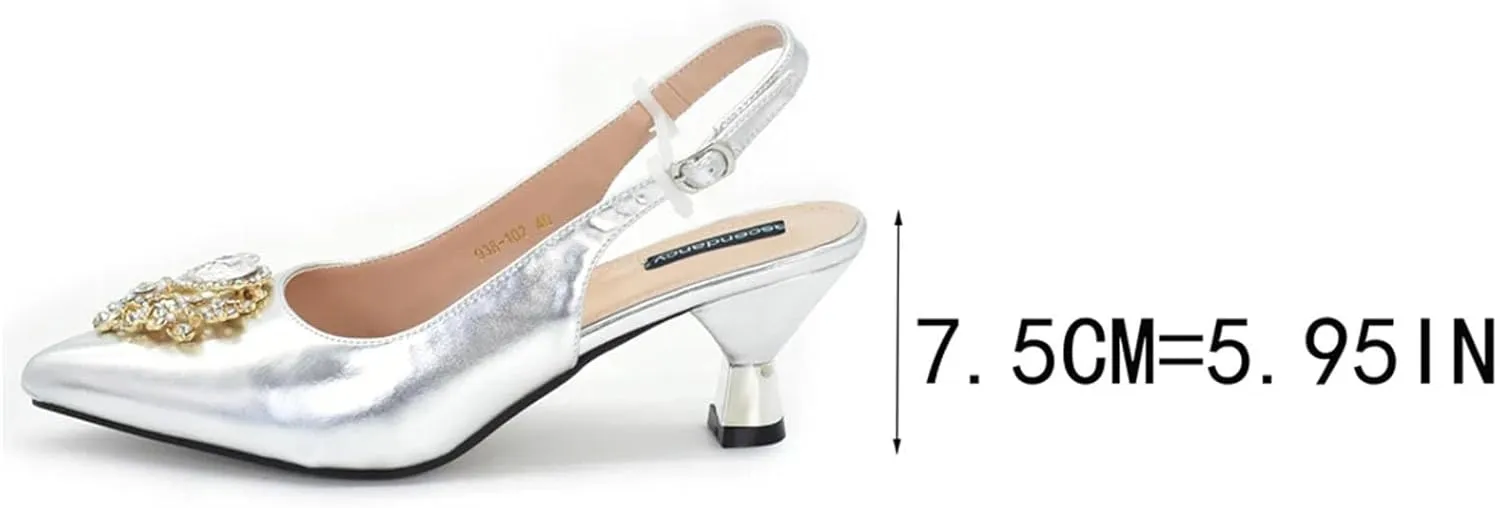 Women’s African Themed Designer Wedding Shoes and Purse Combo Rhinestone Decorated Heels for Special Occasions