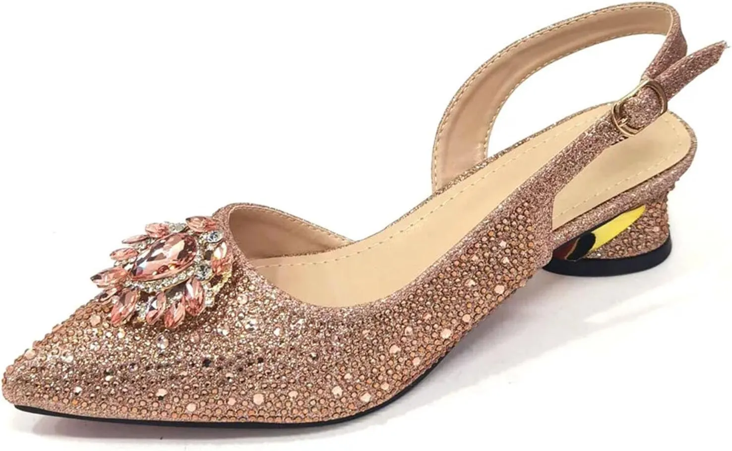 Women’s African Themed Wedding Shoes and Matching Shoulder Bag Combo Pointed Toe Comfortable Heels for Bride