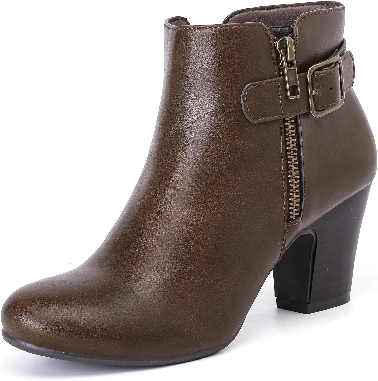 Women's Ankle Boots Casual Fashion Ladies Booties Comfortable Low Mid Chunky Heel Round Closed Toe for Winter Fall Women.