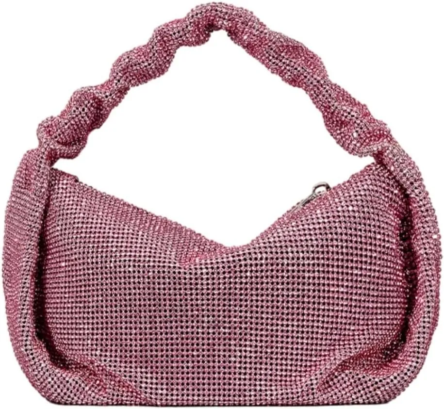 Women's Bling Evening Clutch Bag Sparkly Rhinestone Purse, Crystal Dumpling Bag, Party Wedding Handbag