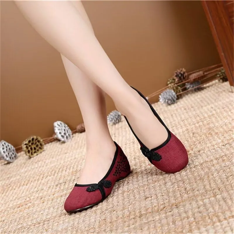 Women's Breathable Retro Disc Buckle Walking Shoes for Dance Yoga Street