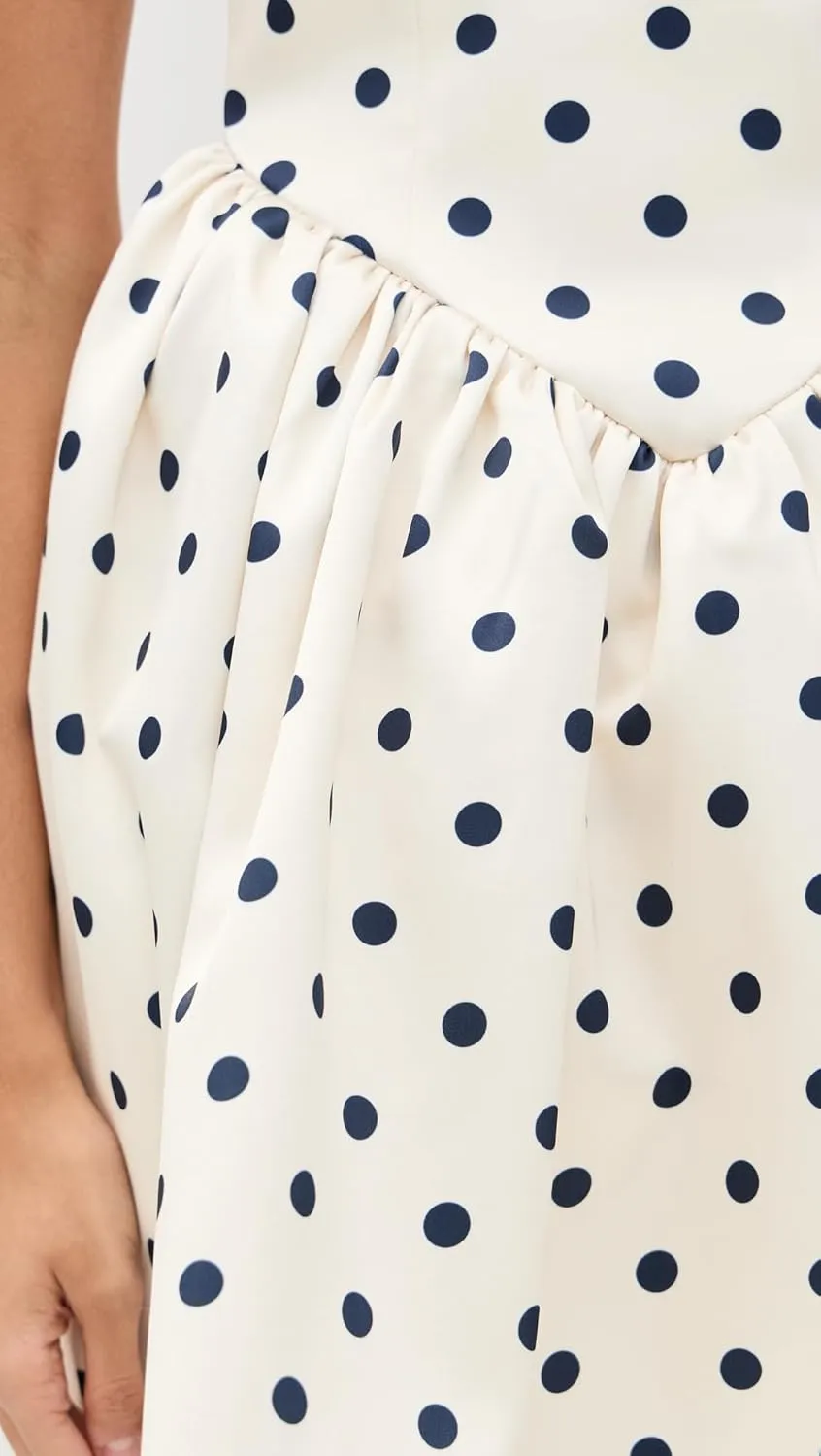 Women's Cream Polka Dot Satin Mini Dress