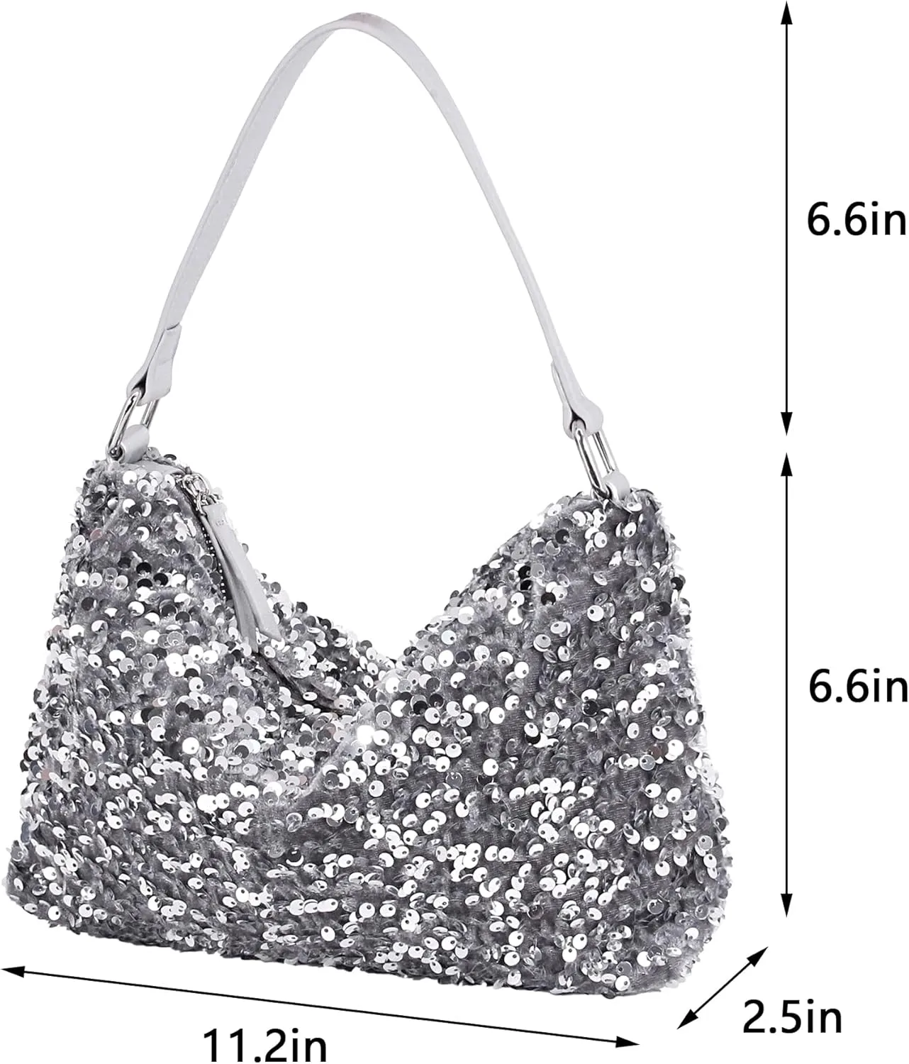 Womens Dazzling Clutch Handbag Purse Delicate Reversible Sequin Drawstring Shoulder Bag Large Capacity Tote Bag
