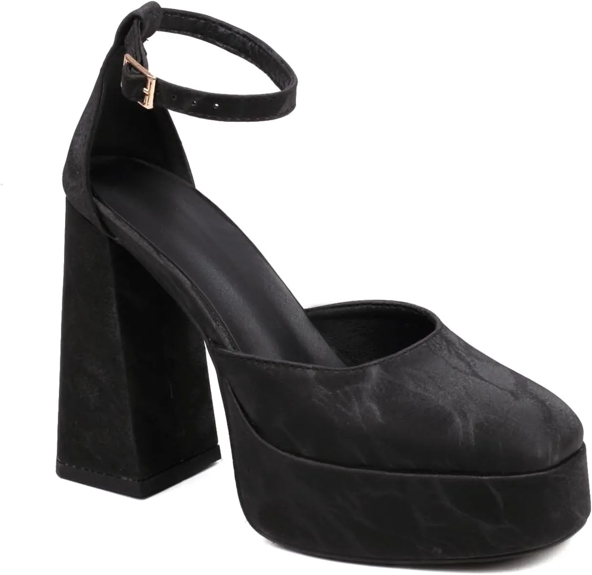 Women's D'Orsay Square Closed Toe Pumps Buckle Ankle Strap Comfort Chunky High Heels Office Concise Cosplay Work Casual Mary Jane Daily Wear Fashion Business Dress Shoes