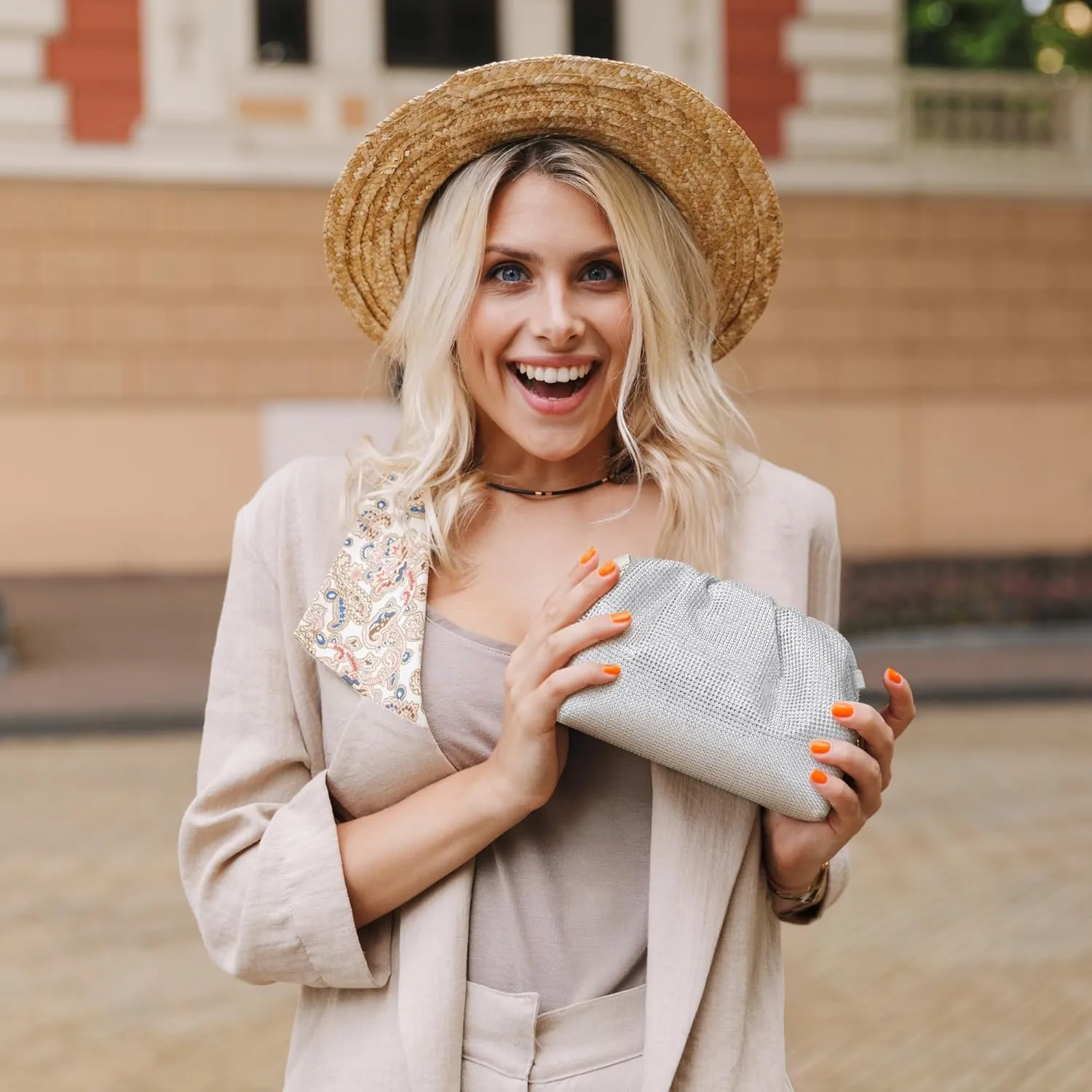 Womens Dumpling Crossbody Bag Handmade Leather Evening Clutch Bling Full Glitter Handbag Cloud Purse