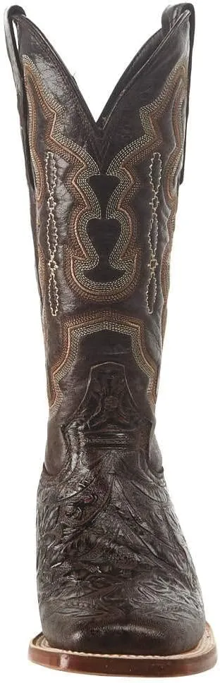 Women's Embossed Floral Hand Tool in Chocolate Brown Cowgirl Boots
