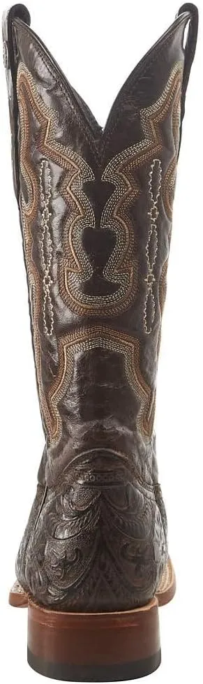 Women's Embossed Floral Hand Tool in Chocolate Brown Cowgirl Boots