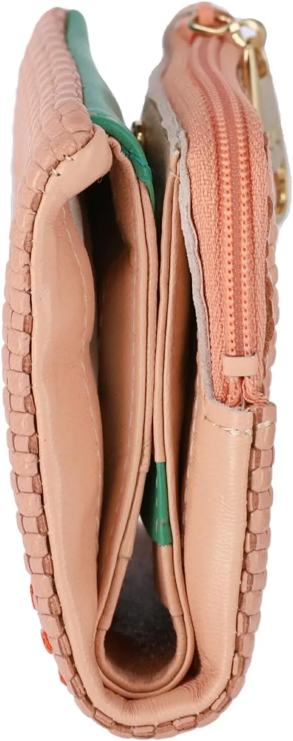 Women's Embossed Mesh Bi-fold Wallet