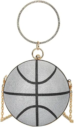 Women's Evening Bag Round Ball Clutch Bag Glitter Shoulder Bag Bridal Wedding Purse Sparkly Rhinestones Handbag