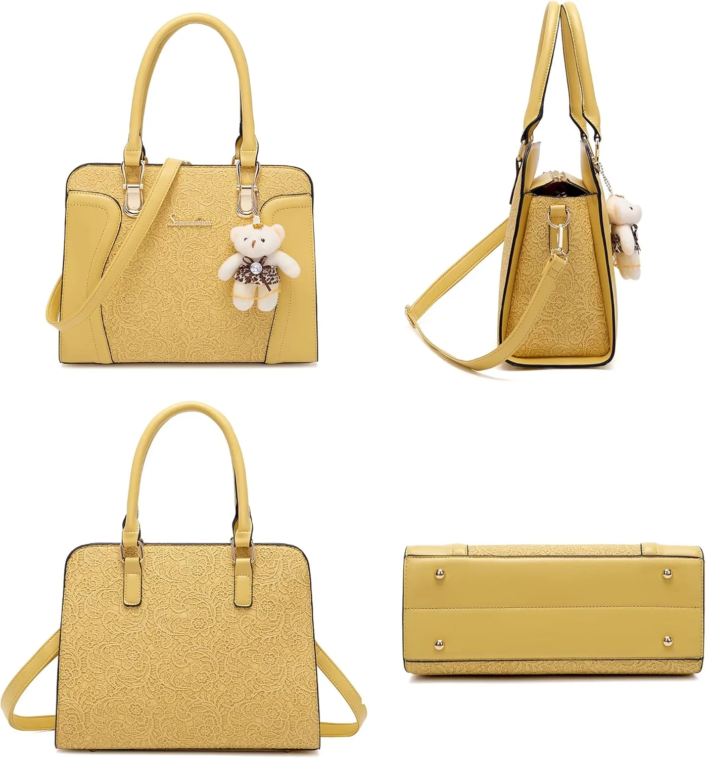 Women's Fashion Handbags Tote Bags Shoulder Bag Top Handle Satchel Purse Set 4pcs
