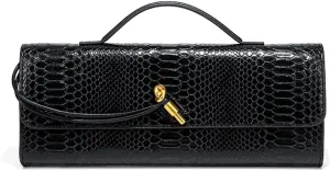 Womens Fashion Leather Clutch Bag Crocodile Print Evening Handbag Crossbody Tote Bag