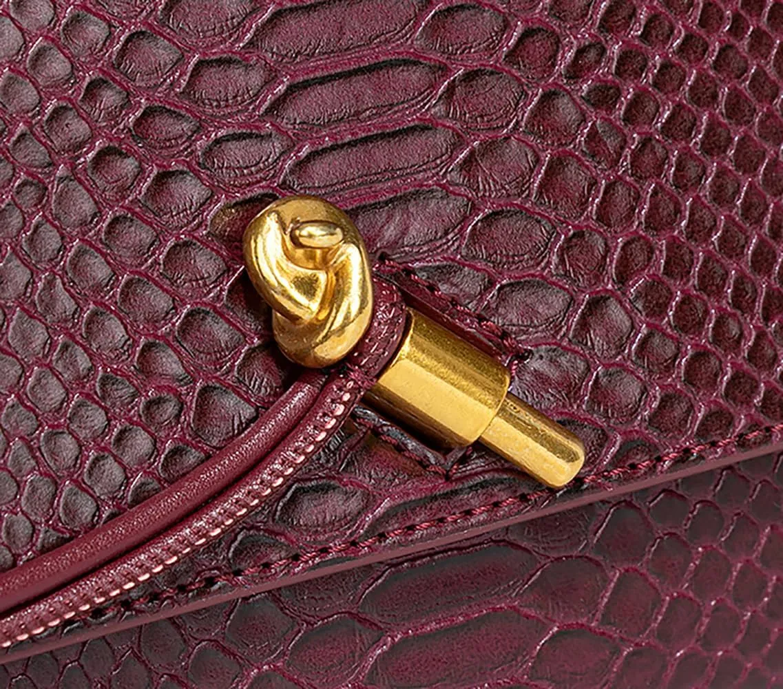 Womens Fashion Leather Clutch Bag Crocodile Print Evening Handbag Crossbody Tote Bag