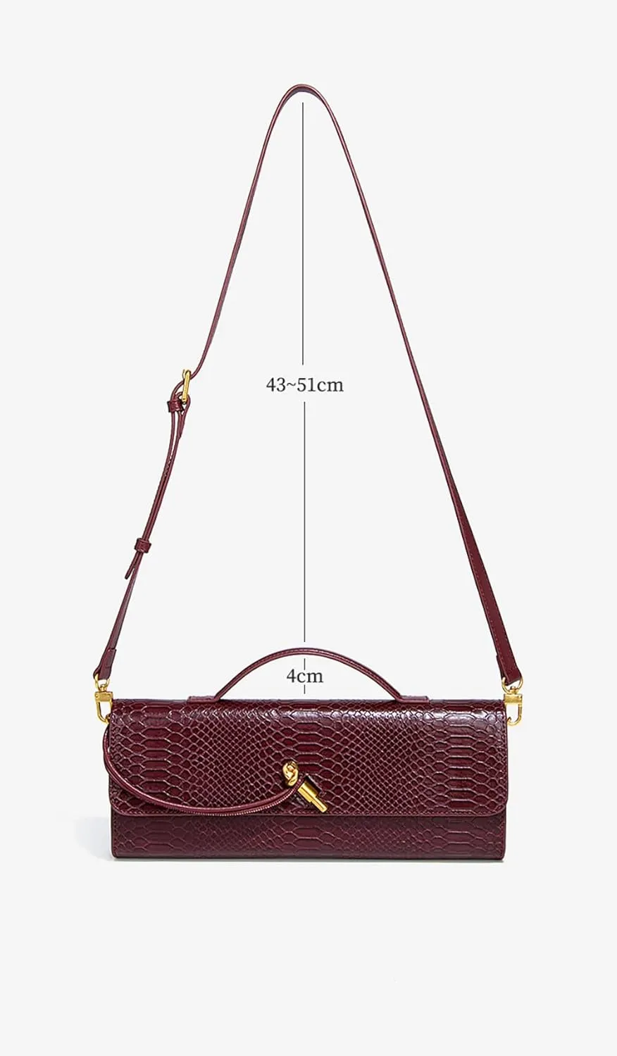 Womens Fashion Leather Clutch Bag Crocodile Print Evening Handbag Crossbody Tote Bag