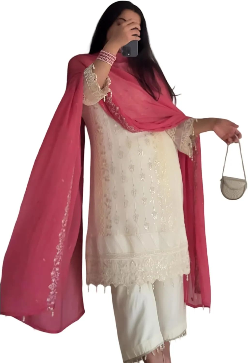 Women's Heavy Faux Georgette Embroidered Suit Set with Plazzo & Dupatta | 3mm Sequins Work | Full Stitched | Party Wear