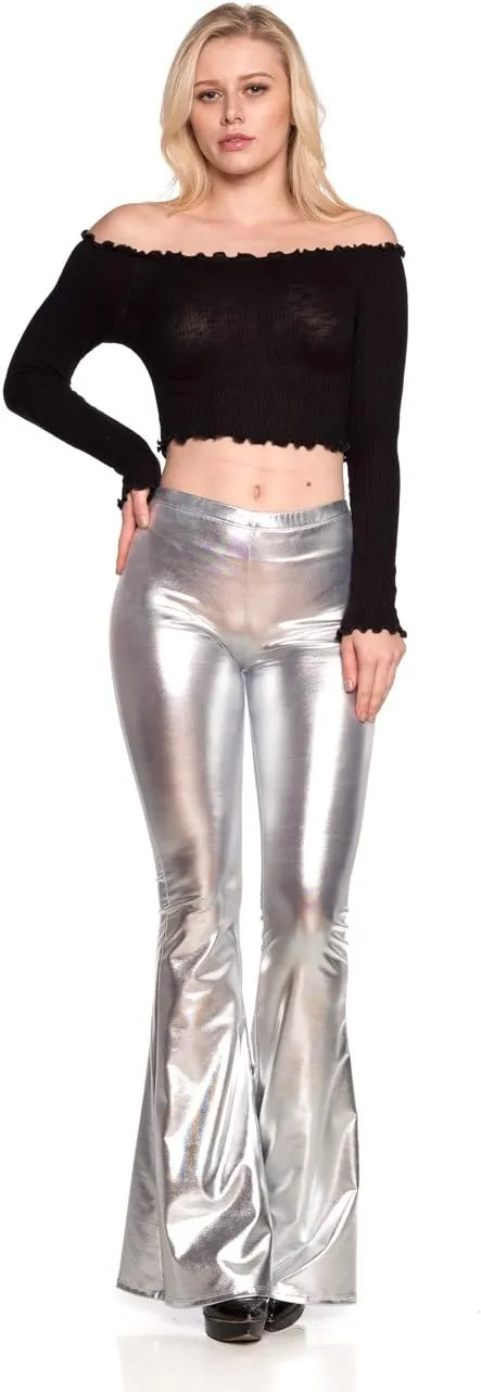Women's J2 Love Faux Leather Bell Botom Flare Pants