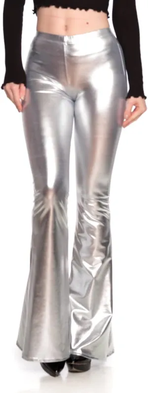 Women's J2 Love Faux Leather Bell Botom Flare Pants