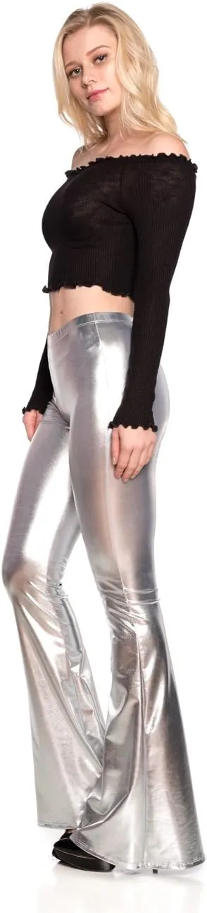 Women's J2 Love Faux Leather Bell Botom Flare Pants