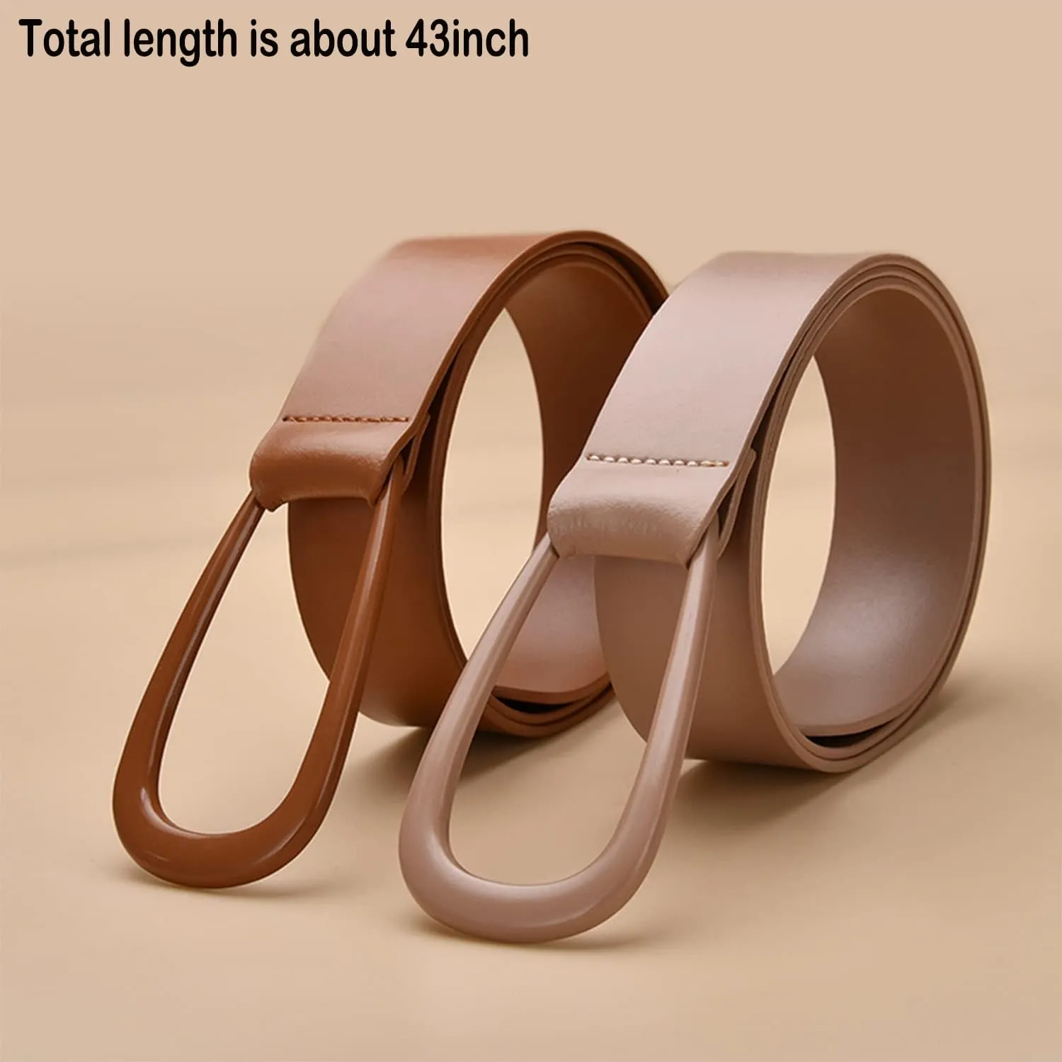 Women's Leather Belt Cowhide Leather Belt Vintage Fashion Tie Belt Coat Wear