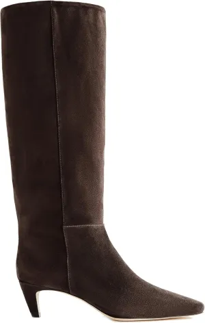 Women's Leopard Print Knee High Boots Square Toe Kitten Heel Pull-on Tall Boots Fashion Fall Boot