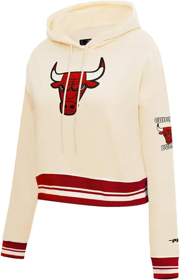 Women's NBA Retro Classics Cropped Ribbed Fleece Pullover Hoodie