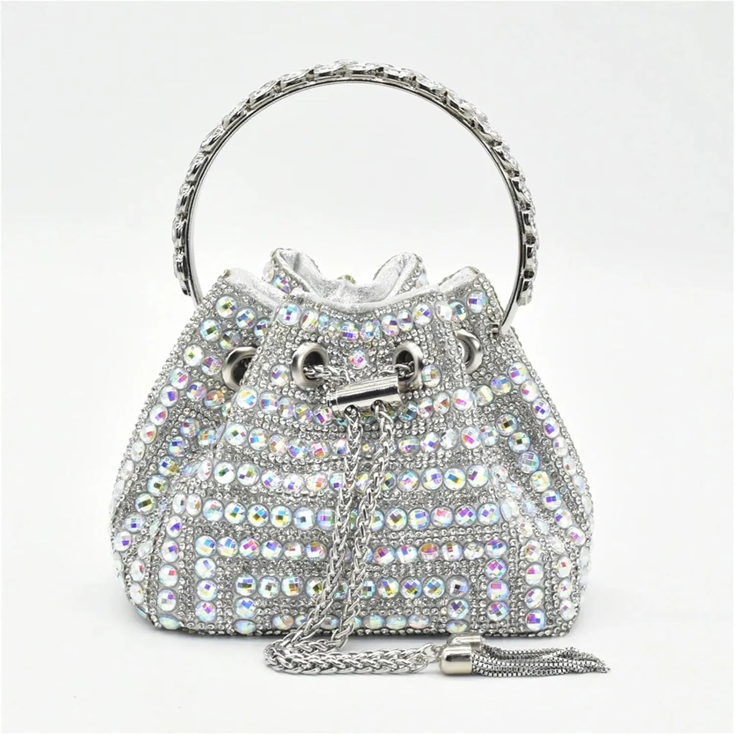 Womens Nigerian Inspired Designer Evening Shoes and Shoulder Bag Combo Rhinestone Accented High Heels for Bride