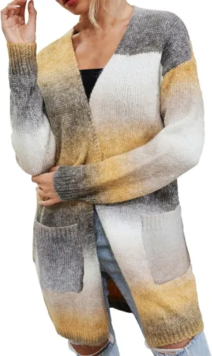 Womens Oversized Cardigan Sweaters Button Down Knit Fashion Sweater Fall Casual Lightweight Open Front Outwear
