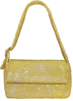 Womens Rhinestone Evening Clutch Purse Bling Crystal Shoulder Bag Party Wedding Mini Handbag