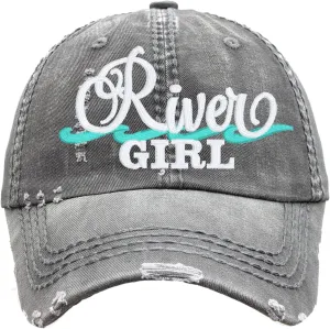 Women's River Girl Hat, Baseball or High Ponytail Cap, Tubing River Whitewater Rafting Gift, Custom for Her Wife Mom Friend