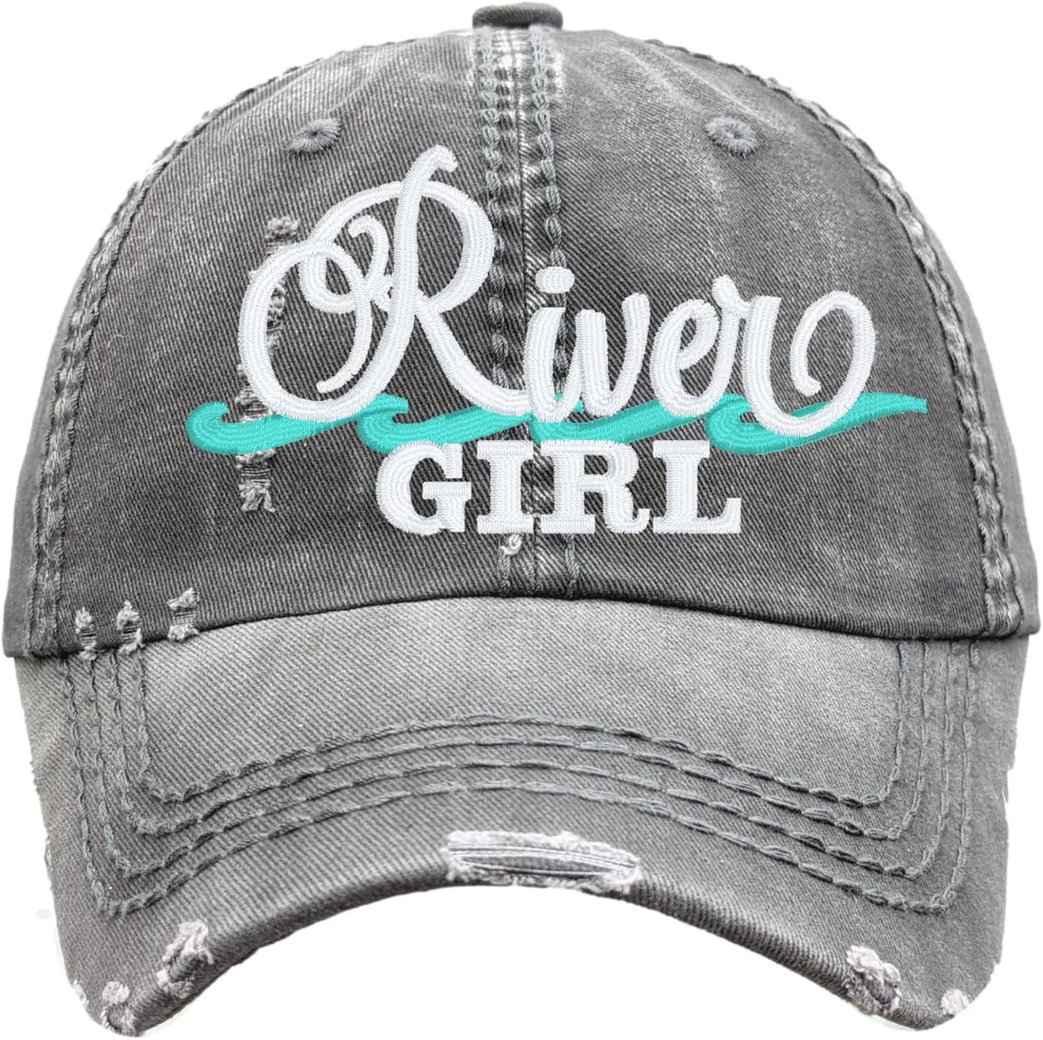Women's River Girl Hat, Baseball or High Ponytail Cap, Tubing River Whitewater Rafting Gift, Custom for Her Wife Mom Friend