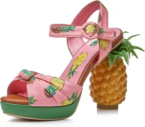 Women's Sandals Platform High Heels Peep Toe Chunky Pineapple Pumps Fashion Ankle Strap Heels Shoes Suitable for Various Daily Occasions