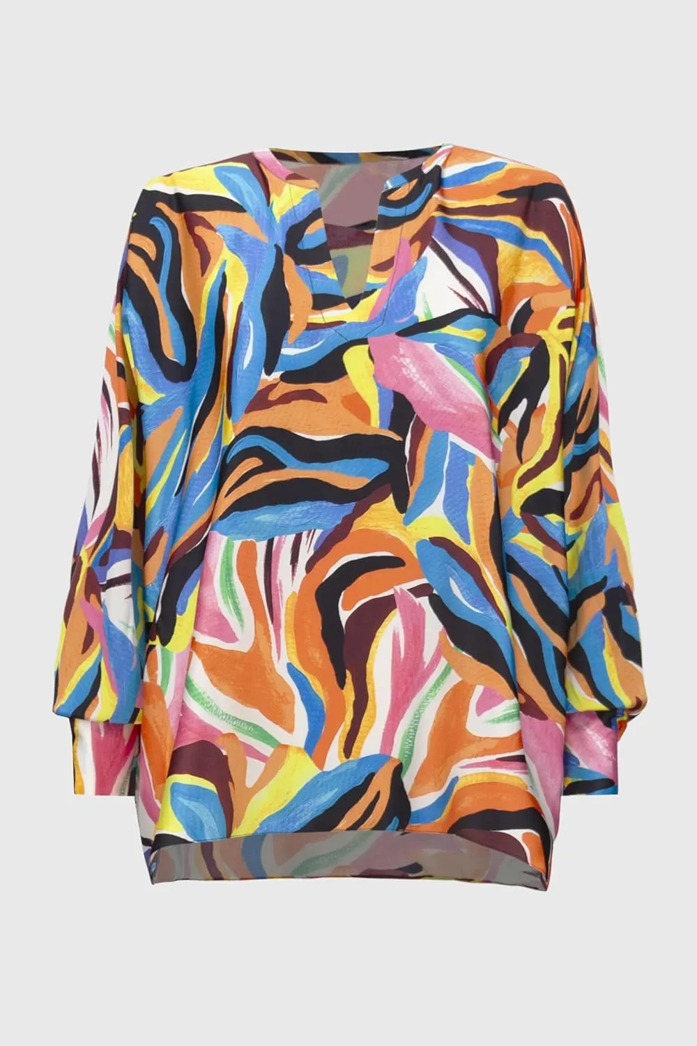 Women's Satin Abstract Print Boxy Top